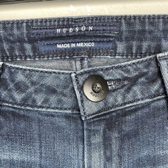 HUDSON Womens Carly Straight Flap-Pockets Jeans Sz 25 Raw-Hem Stretch Low-Rise - Picture 4 of 10